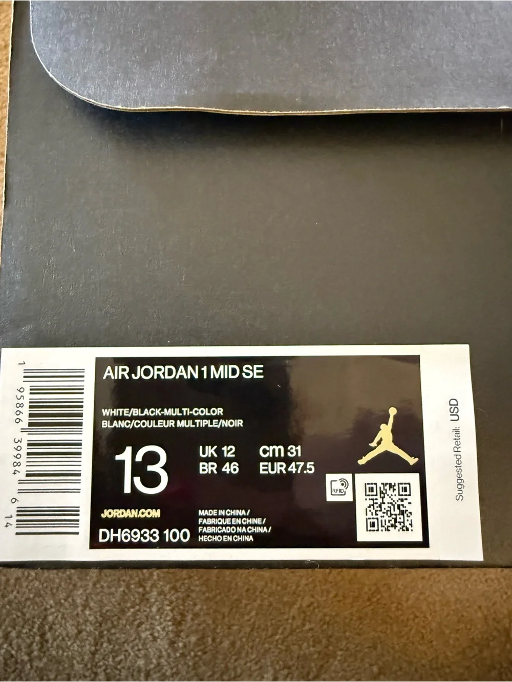 Jordan• 1 Mid SE in White, Black Multi-Color